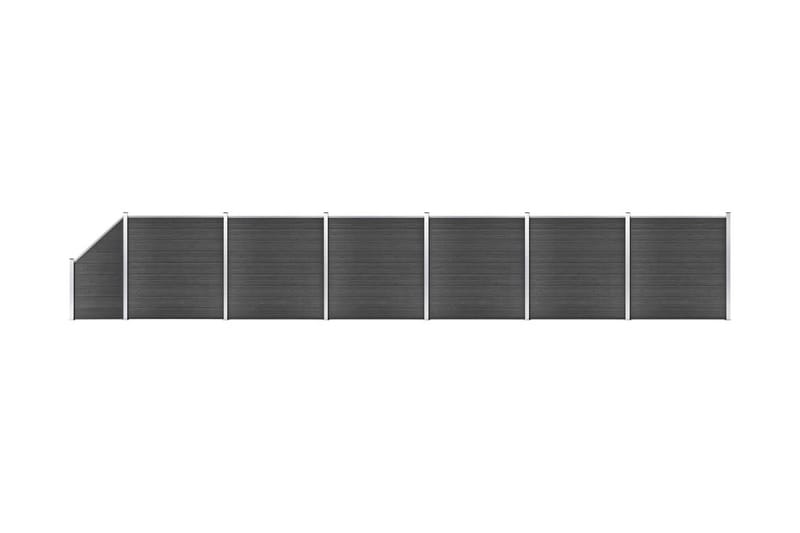 Gjerdepanelsett WPC 1138x(105-186) cm svart - Svart - Tregjerde