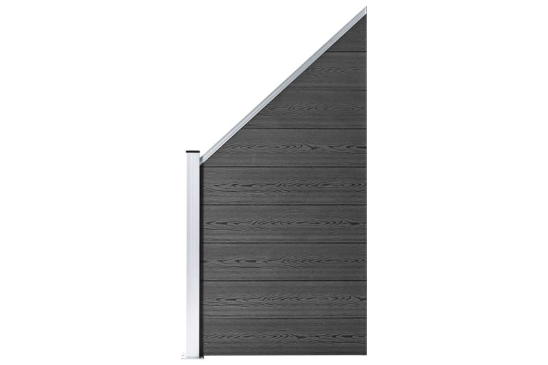 Gjerdepanelsett WPC 1138x(105-186) cm svart - Svart - Hus & oppussing - Innsynsbeskyttelse & innhegning - Gjerde