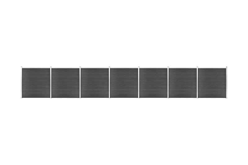 Gjerdepanelsett WPC 1218x186 cm svart - Svart - Hus & oppussing - Innsynsbeskyttelse & innhegning - Gjerde