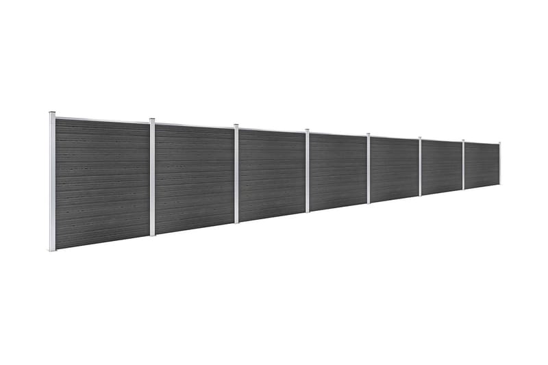 Gjerdepanelsett WPC 1218x186 cm svart - Svart - Hus & oppussing - Innsynsbeskyttelse & innhegning - Gjerde