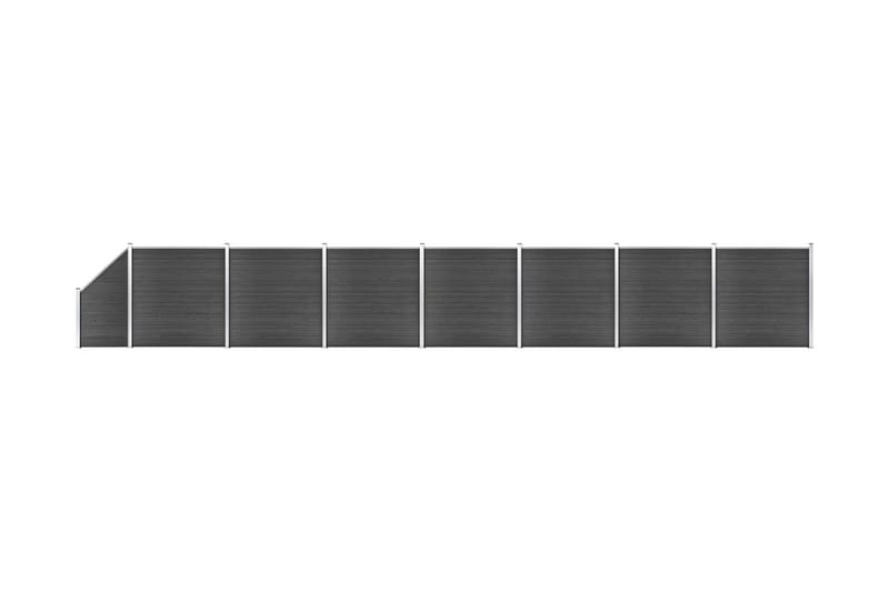 Gjerdepanelsett WPC 1311x(105-186) cm svart - Svart - Tregjerde