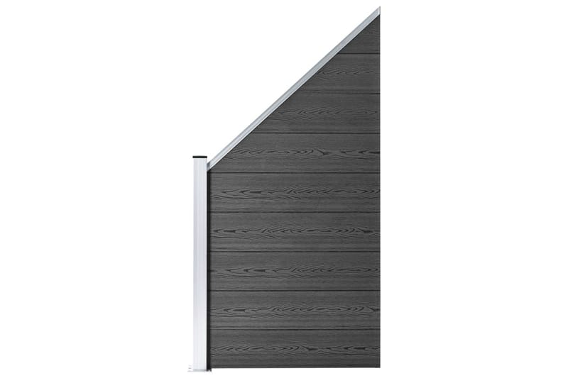 Gjerdepanelsett WPC 1311x(105-186) cm svart - Svart - Tregjerde