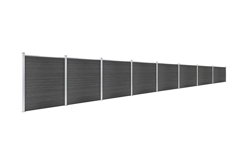 Gjerdepanelsett WPC 1391x186 cm svart - Svart - Hus & oppussing - Innsynsbeskyttelse & innhegning - Gjerde