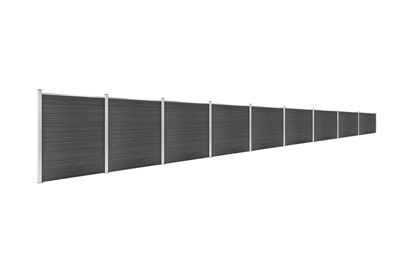 Gjerdepanelsett WPC 1564x186 cm svart - Svart - Hus & oppussing - Innsynsbeskyttelse & innhegning - Gjerde