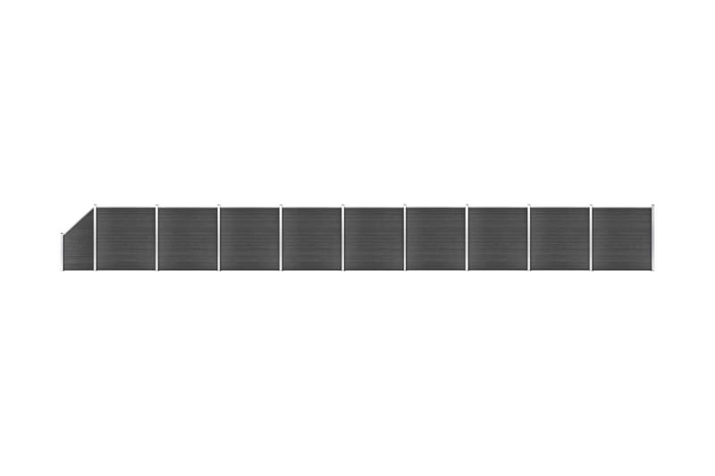 Gjerdepanelsett WPC 1657x(105-186) cm svart - Svart - Tregjerde