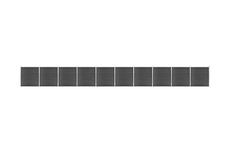 Gjerdepanelsett WPC 1737x186 cm svart - Svart - Tregjerde