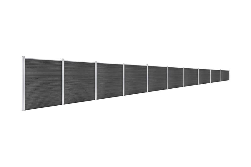 Gjerdepanelsett WPC 1737x186 cm svart - Svart - Hus & oppussing - Innsynsbeskyttelse & innhegning - Gjerde