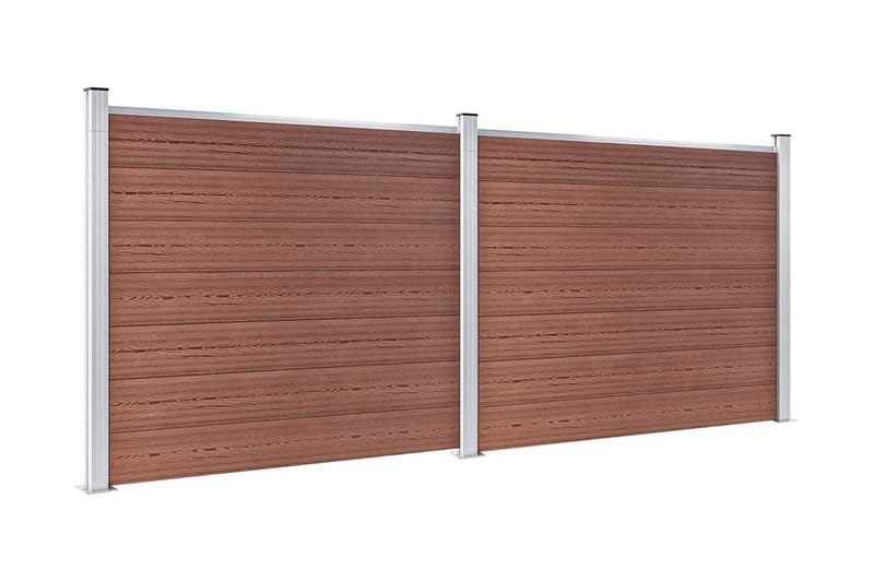Gjerdepanelsett WPC 353x146 cm brun - Brun - Hus & oppussing - Innsynsbeskyttelse & innhegning - Gjerde