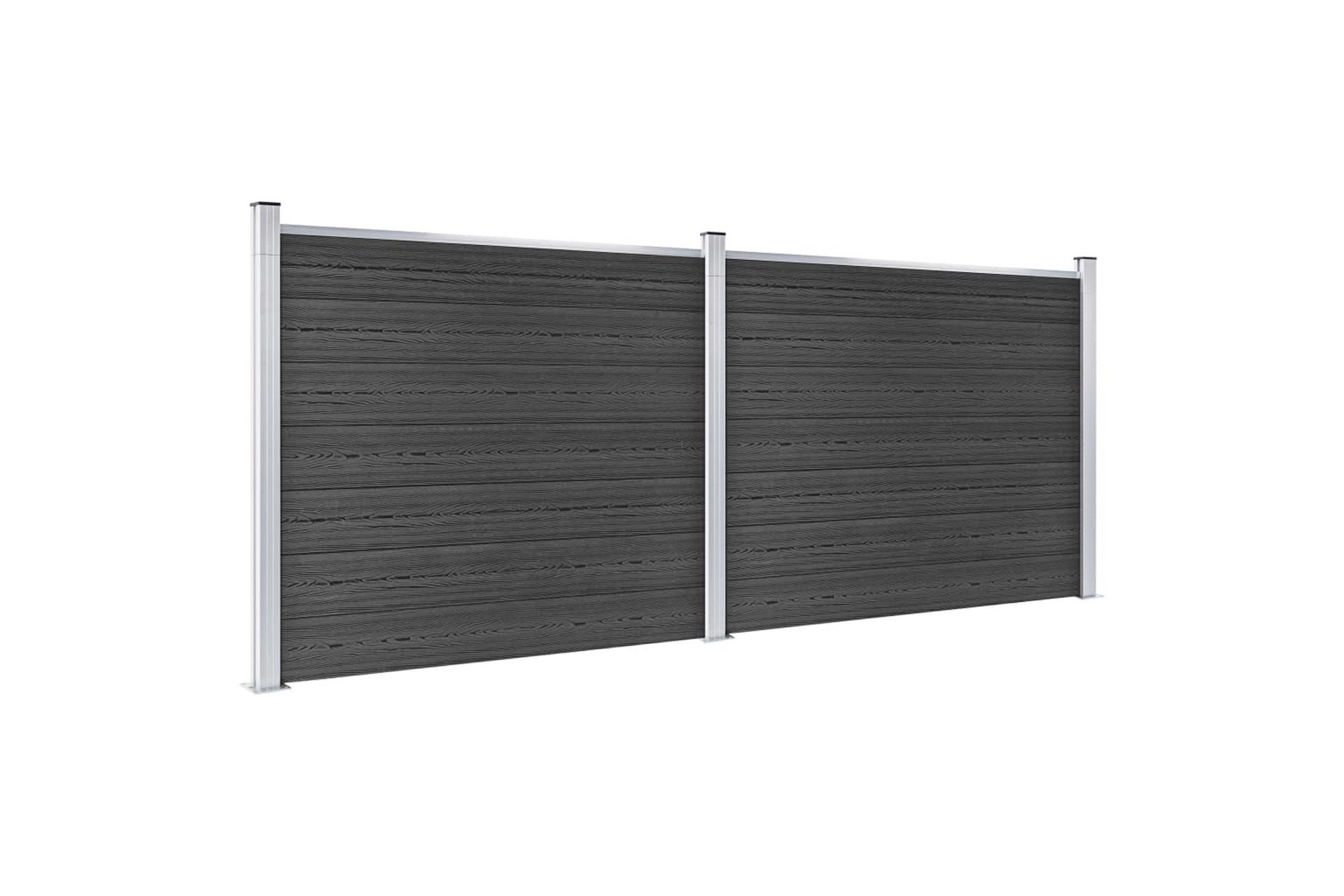 Gjerdepanelsett WPC 353x146 cm grå - Grå - Hus & oppussing - Innsynsbeskyttelse & innhegning - Gjerde