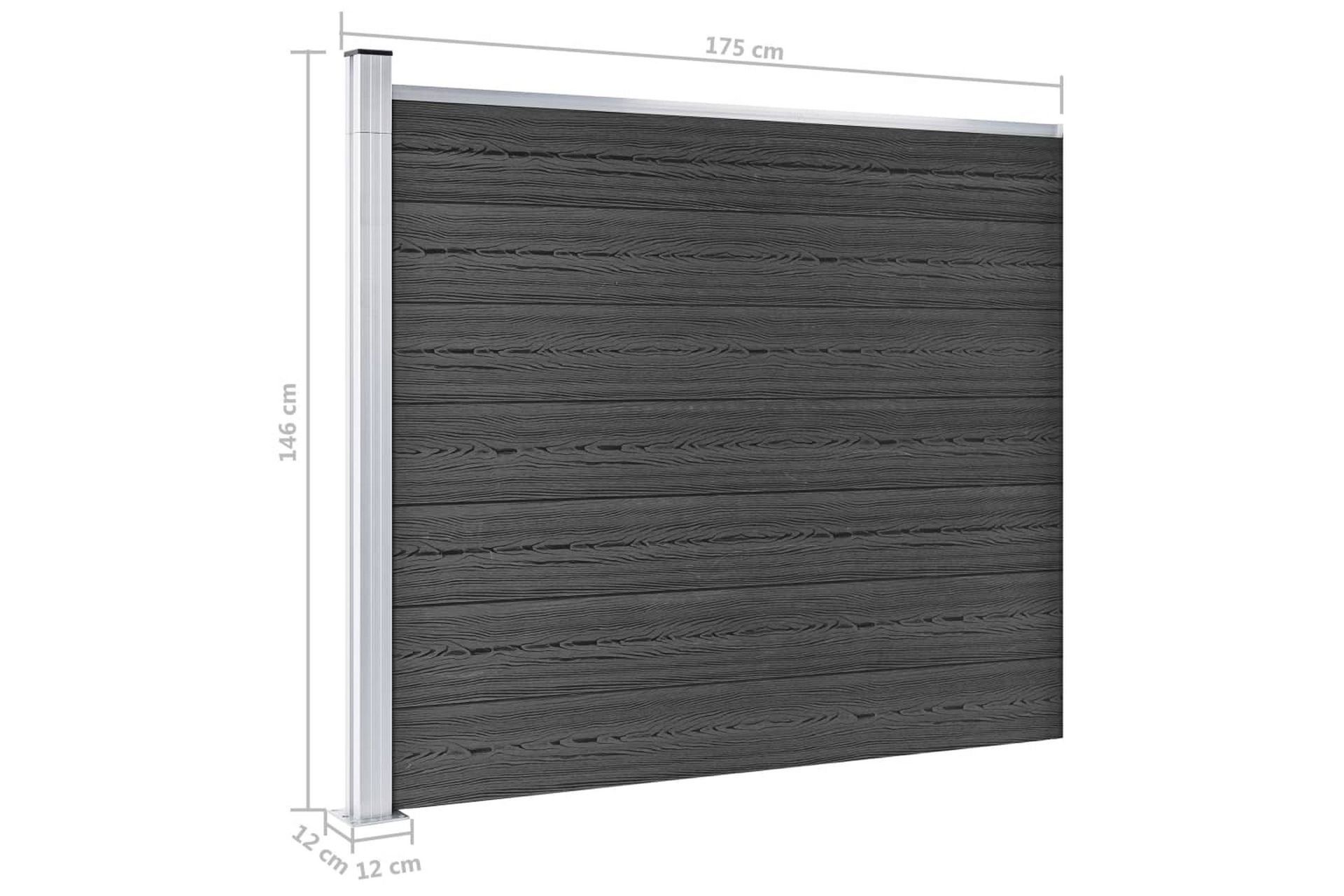Gjerdepanelsett WPC 353x146 cm grå - Grå - Hus & oppussing - Innsynsbeskyttelse & innhegning - Gjerde