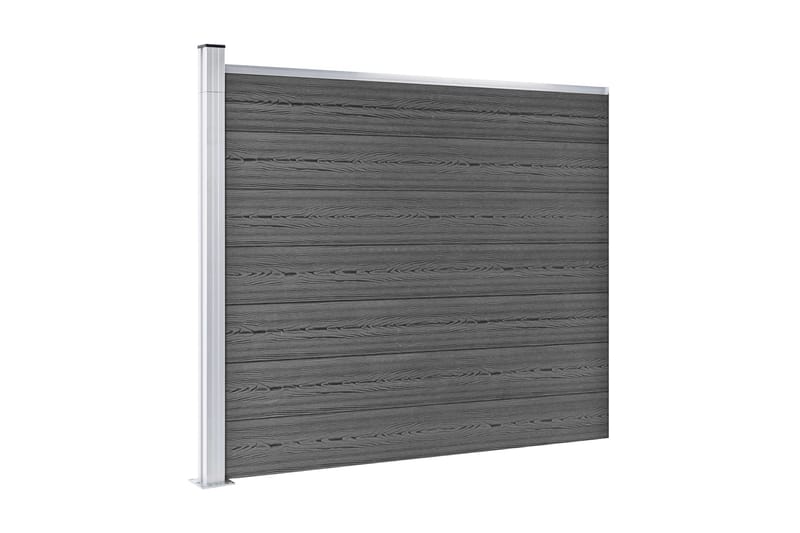 Gjerdepanelsett WPC 353x146 cm svart - Svart - Tregjerde