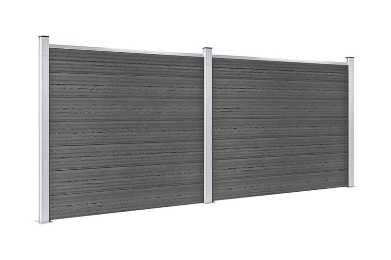 Gjerdepanelsett WPC 353x146 cm svart - Svart - Tregjerde