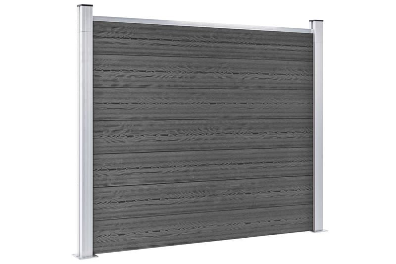 Gjerdepanelsett WPC 353x146 cm svart - Svart - Tregjerde