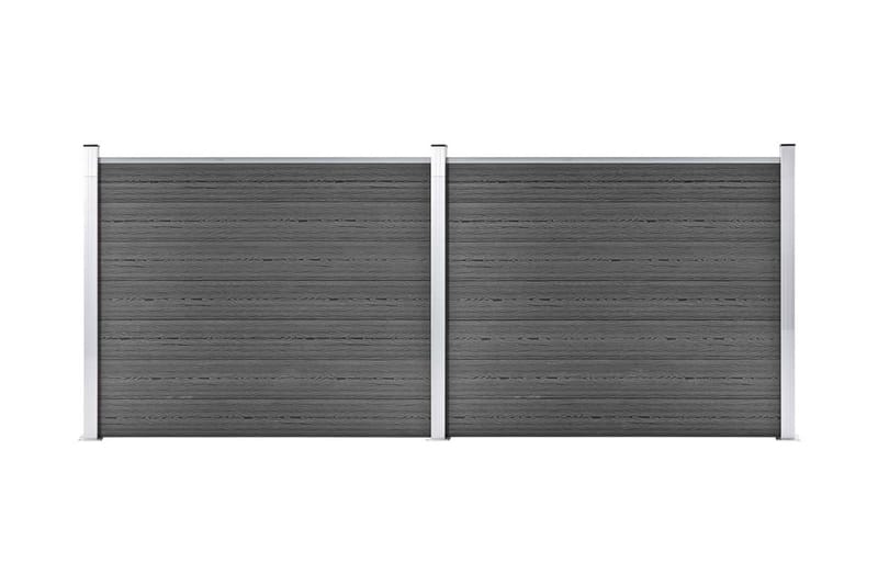 Gjerdepanelsett WPC 353x146 cm svart - Svart - Hus & oppussing - Innsynsbeskyttelse & innhegning - Gjerde