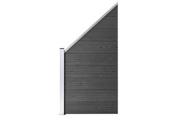 Gjerdepanelsett WPC 446x(105-186) cm svart - Svart - Hus & oppussing - Innsynsbeskyttelse & innhegning - Gjerde