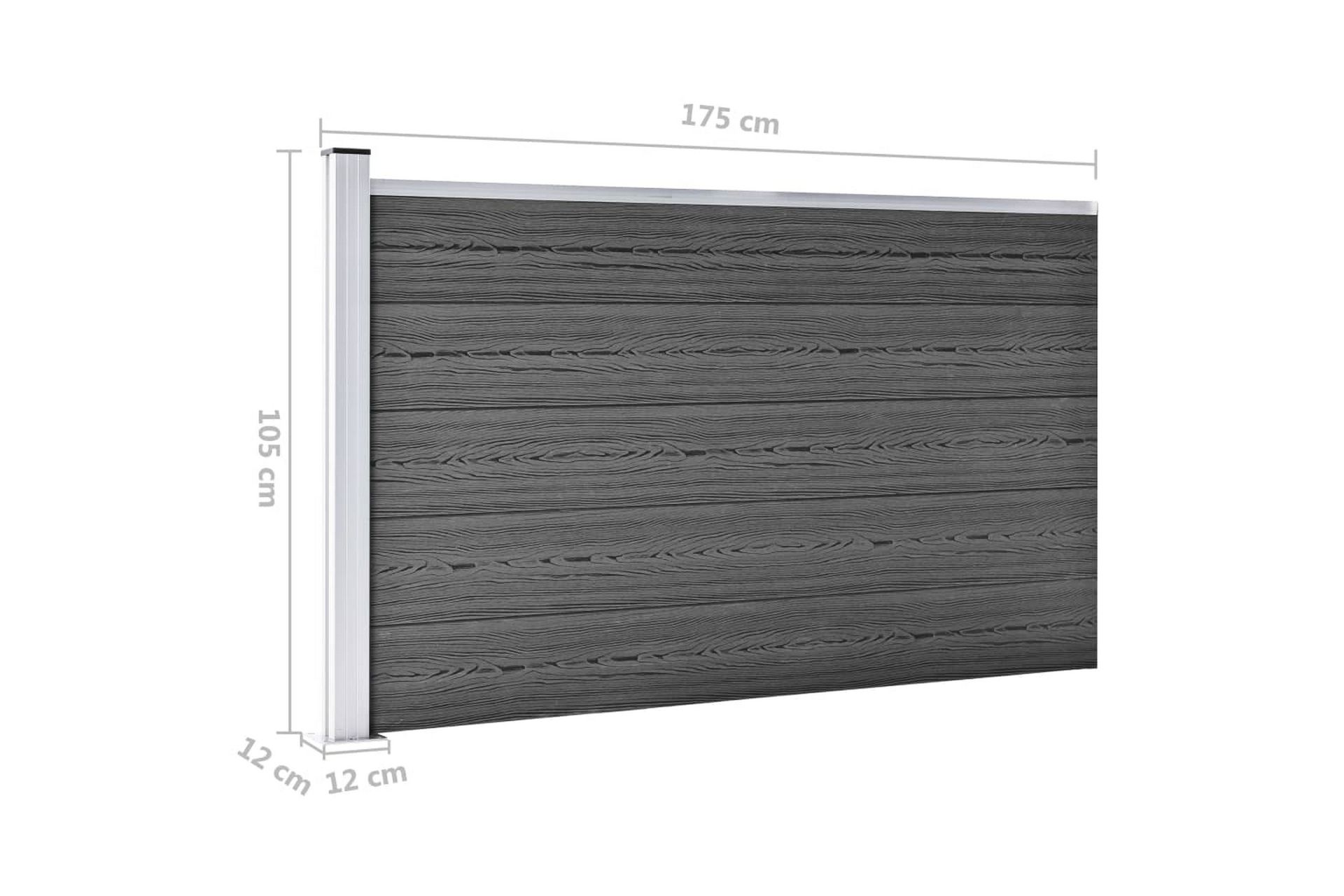 Gjerdepanelsett WPC 526x105 cm svart - Svart - Hus & oppussing - Innsynsbeskyttelse & innhegning - Gjerde