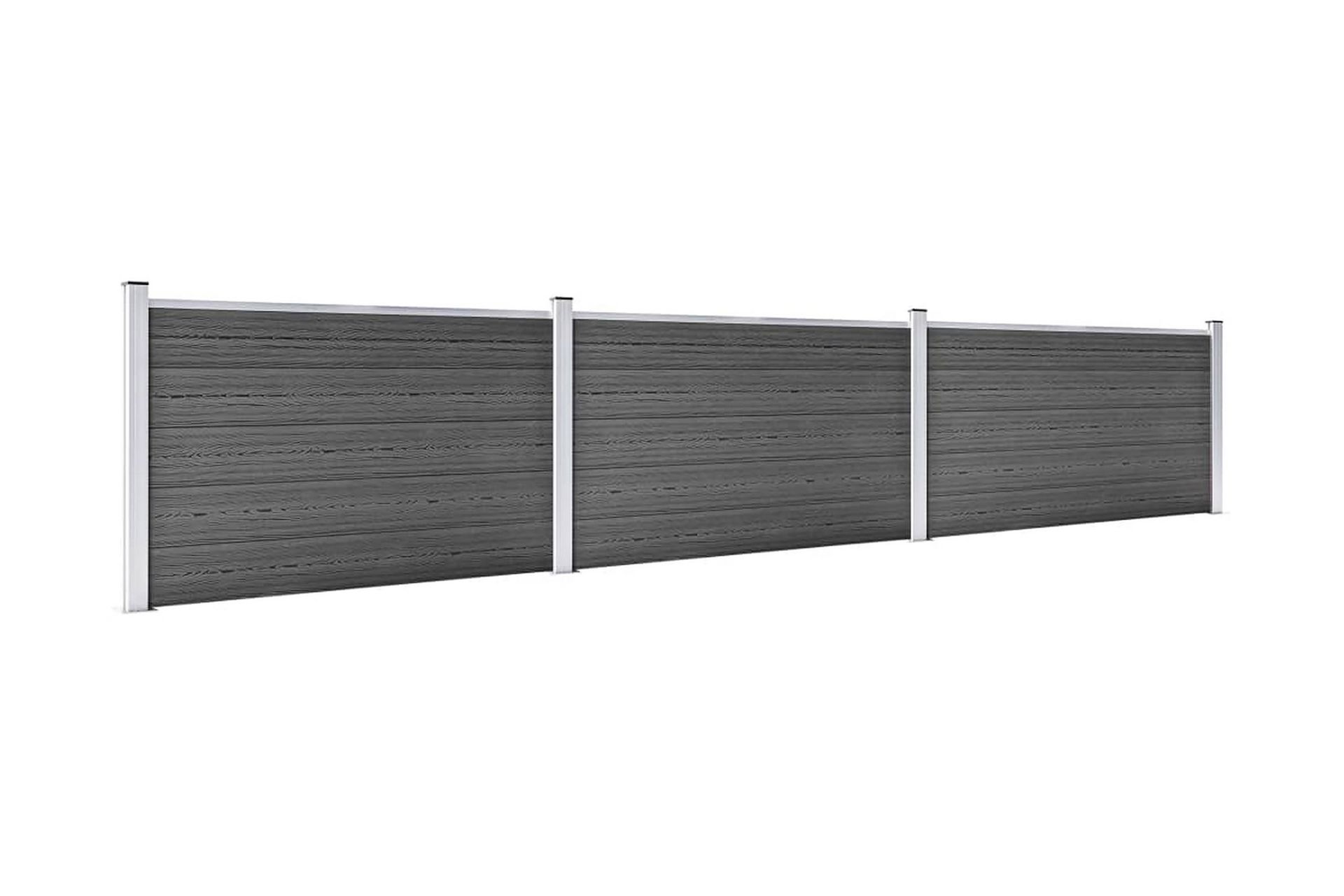 Gjerdepanelsett WPC 526x105 cm svart - Svart - Hus & oppussing - Innsynsbeskyttelse & innhegning - Gjerde