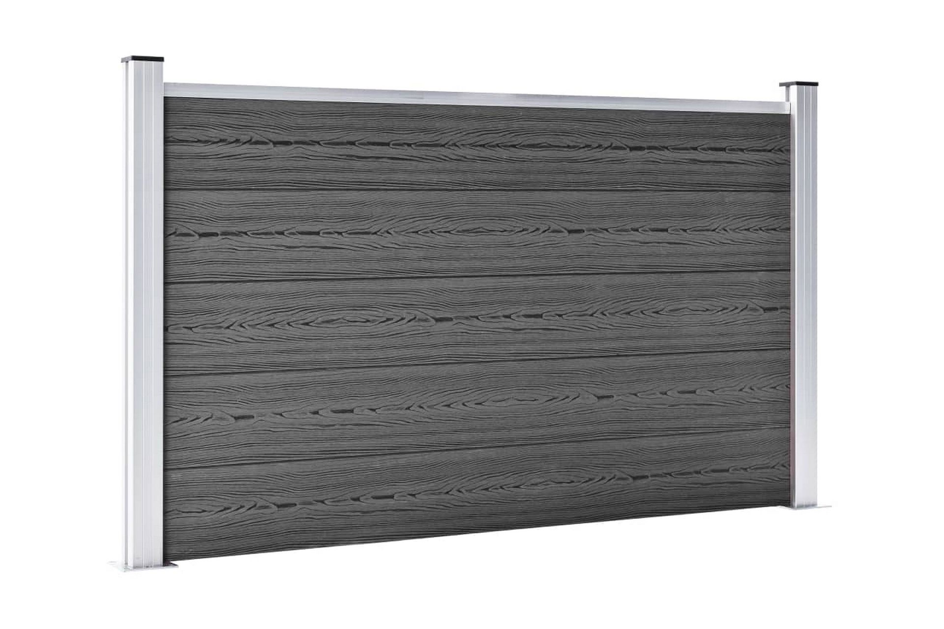 Gjerdepanelsett WPC 526x105 cm svart - Svart - Hus & oppussing - Innsynsbeskyttelse & innhegning - Gjerde