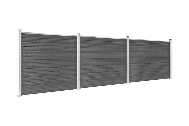 Gjerdepanelsett WPC 526x146 cm svart - Svart - Tregjerde