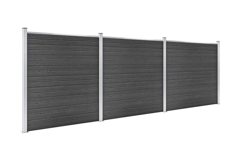 Gjerdepanelsett WPC 526x186 cm svart - Svart - Hus & oppussing - Innsynsbeskyttelse & innhegning - Gjerde