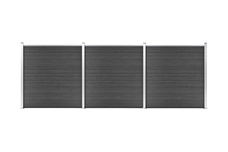 Gjerdepanelsett WPC 526x186 cm svart - Svart - Hus & oppussing - Innsynsbeskyttelse & innhegning - Gjerde