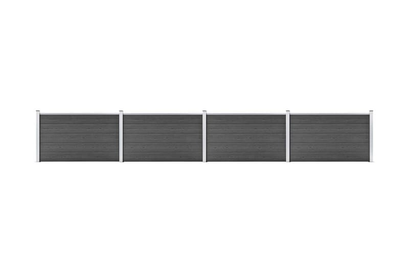 Gjerdepanelsett WPC 699x105 cm svart - Svart - Tregjerde