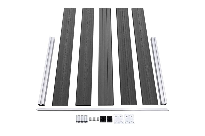 Gjerdepanelsett WPC 699x105 cm svart - Svart - Hus & oppussing - Innsynsbeskyttelse & innhegning - Gjerde
