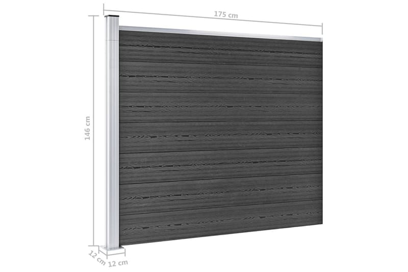 Gjerdepanelsett WPC 699x146 cm grå - Grå - Hus & oppussing - Innsynsbeskyttelse & innhegning - Gjerde