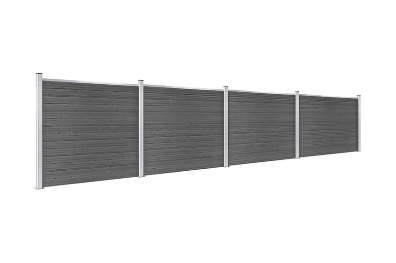 Gjerdepanelsett WPC 699x146 cm svart - Svart - Tregjerde