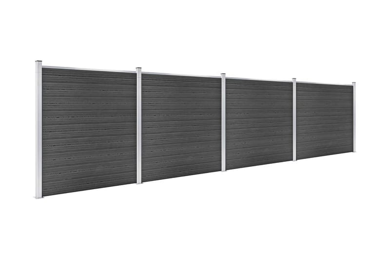 Gjerdepanelsett WPC 699x186 cm svart - Svart - Hus & oppussing - Innsynsbeskyttelse & innhegning - Gjerde