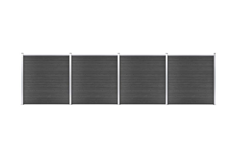 Gjerdepanelsett WPC 699x186 cm svart - Svart - Hus & oppussing - Innsynsbeskyttelse & innhegning - Gjerde