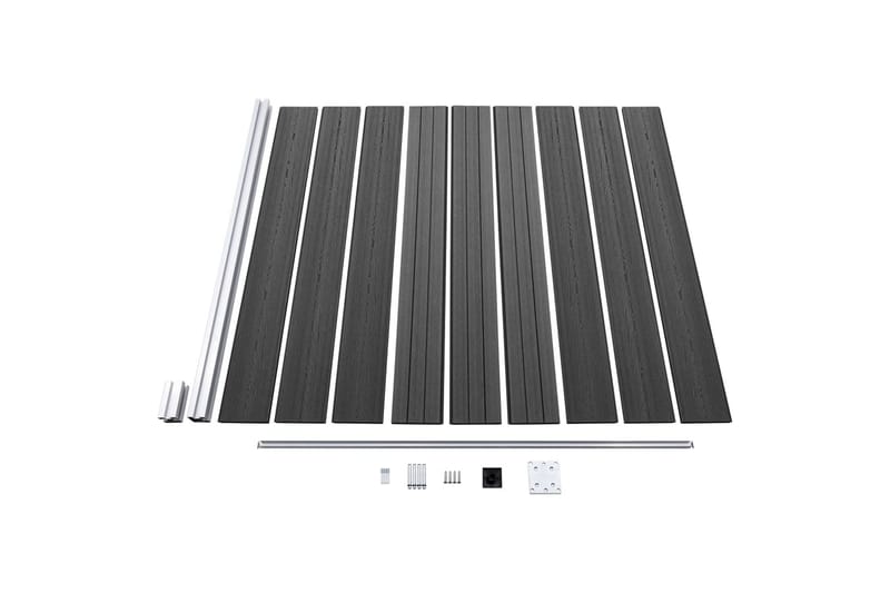 Gjerdepanelsett WPC 699x186 cm svart - Svart - Hus & oppussing - Innsynsbeskyttelse & innhegning - Gjerde