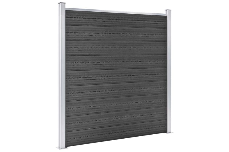 Gjerdepanelsett WPC 699x186 cm svart - Svart - Hus & oppussing - Innsynsbeskyttelse & innhegning - Gjerde