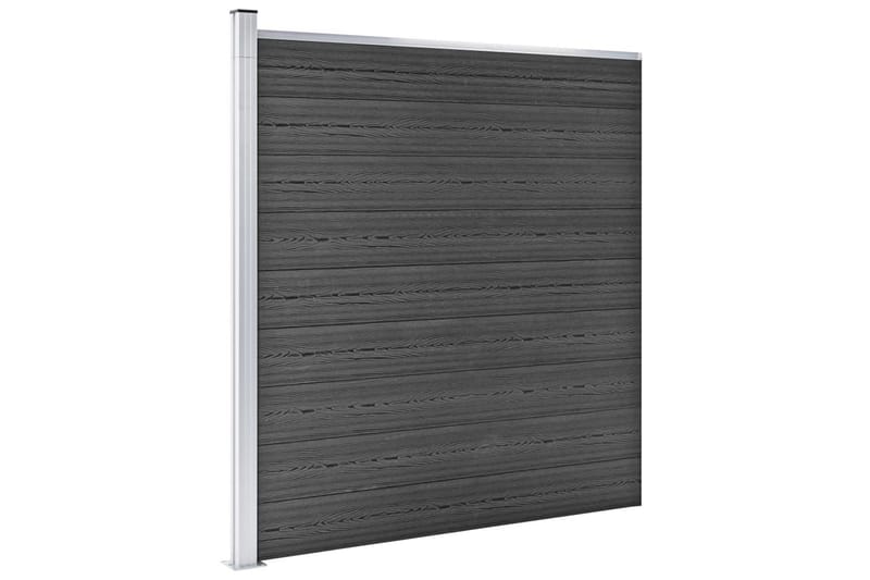 Gjerdepanelsett WPC 699x186 cm svart - Svart - Hus & oppussing - Innsynsbeskyttelse & innhegning - Gjerde