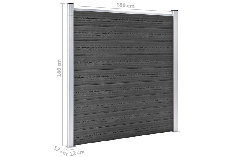 Gjerdepanelsett WPC 699x186 cm svart - Svart - Hus & oppussing - Innsynsbeskyttelse & innhegning - Gjerde