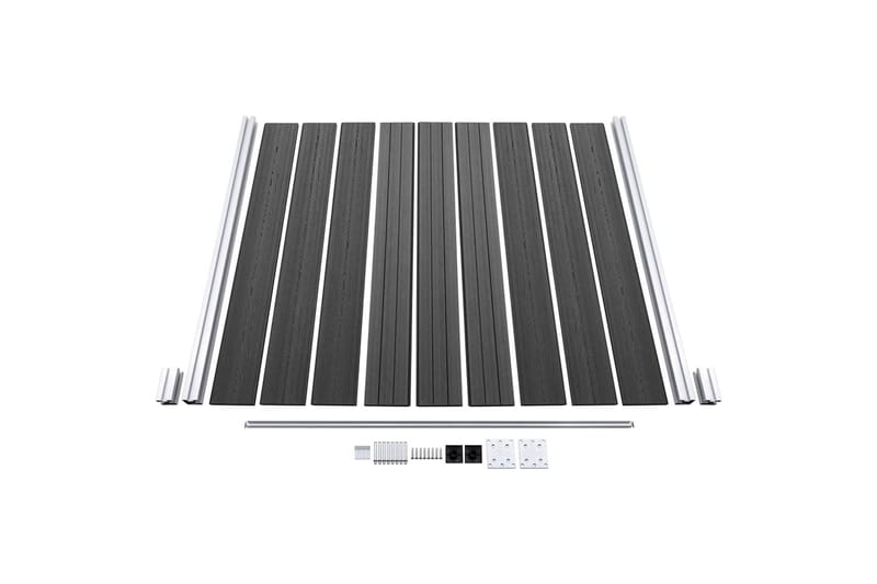 Gjerdepanelsett WPC 699x186 cm svart - Svart - Hus & oppussing - Innsynsbeskyttelse & innhegning - Gjerde