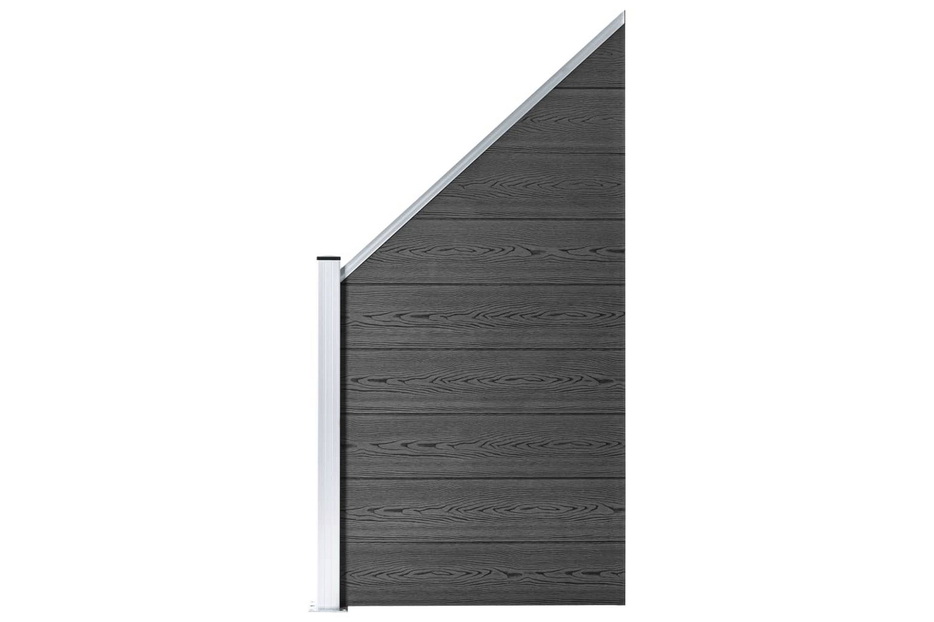 Gjerdepanelsett WPC 792x(105-186) cm svart - Svart - Hus & oppussing - Innsynsbeskyttelse & innhegning - Gjerde