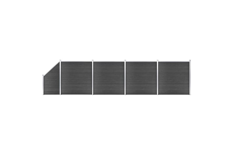 Gjerdepanelsett WPC 792x(105-186) cm svart - Svart - Hus & oppussing - Innsynsbeskyttelse & innhegning - Gjerde