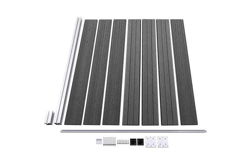 Gjerdepanelsett WPC 872x146 cm svart - Svart - Hus & oppussing - Innsynsbeskyttelse & innhegning - Gjerde