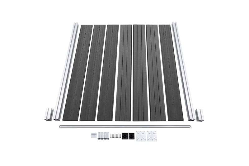 Gjerdepanelsett WPC 872x146 cm svart - Svart - Hus & oppussing - Innsynsbeskyttelse & innhegning - Gjerde