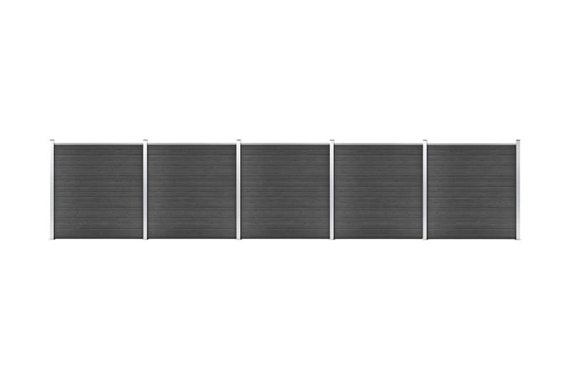 Gjerdepanelsett WPC 872x186 cm svart - Svart - Hus & oppussing - Innsynsbeskyttelse & innhegning - Gjerde