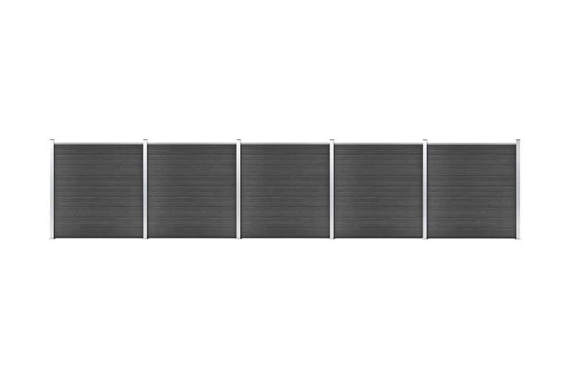 Gjerdepanelsett WPC 872x186 cm svart - Svart - Tregjerde