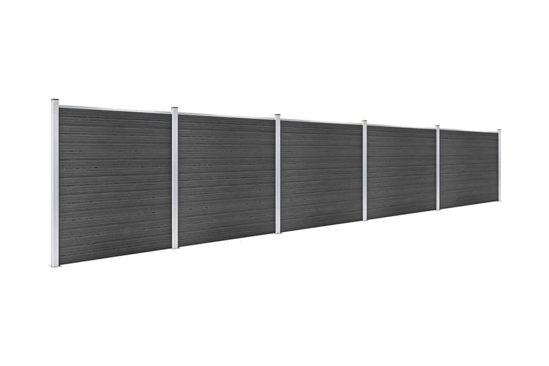 Gjerdepanelsett WPC 872x186 cm svart - Svart - Hus & oppussing - Innsynsbeskyttelse & innhegning - Gjerde