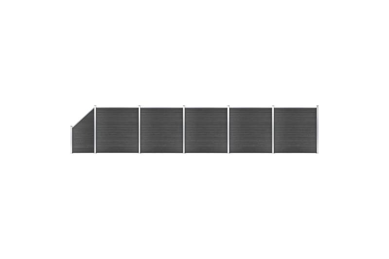 Gjerdepanelsett WPC 965x(105-186) cm svart - Svart - Hus & oppussing - Innsynsbeskyttelse & innhegning - Gjerde