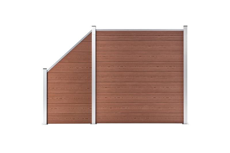 Gjerdesett WPC 1 firkantet + 1 slisset 273x186 cm brun - Brun - Hus & oppussing - Innsynsbeskyttelse & innhegning - Gjerde