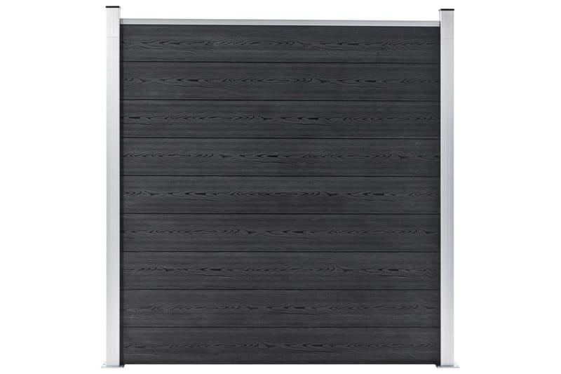 Gjerdesett WPC 1 firkantet + 1 slisset 273x186 cm grå - Grå - Hus & oppussing - Innsynsbeskyttelse & innhegning - Gjerde