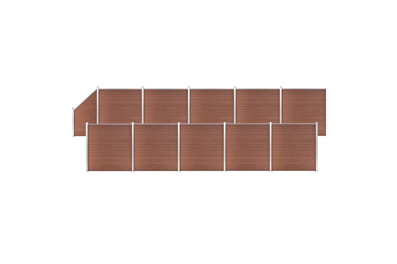 Gjerdesett WPC 10 firkantet + 1 slisset 1830x186 cm brun - Hus & oppussing - Innsynsbeskyttelse & innhegning - Gjerde