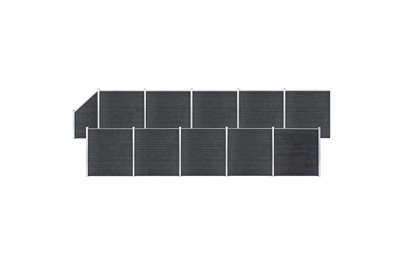 Gjerdesett WPC 10 firkantet + 1 slisset 1830x186 cm grå - Hus & oppussing - Innsynsbeskyttelse & innhegning - Gjerde