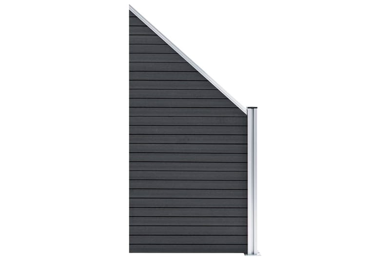 Gjerdesett WPC 2 firkantet + 1 slisset 446x186 cm grå - Tregjerde