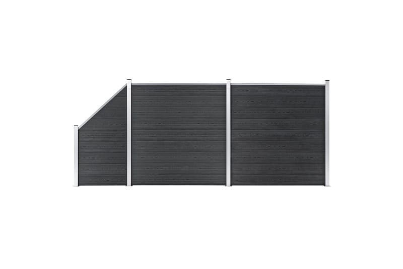 Gjerdesett WPC 2 firkantet + 1 slisset 446x186 cm grå - Hus & oppussing - Innsynsbeskyttelse & innhegning - Gjerde